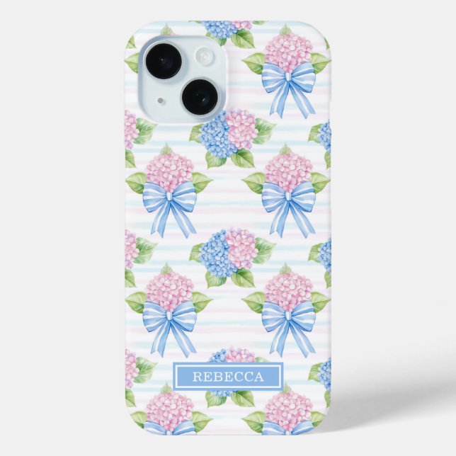 Coques Case-Mate iPhone Hortensias bleus et roses  (Verso)
