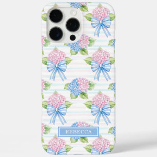 Coque iPhone 16 Pro Max Hortensias bleus et roses