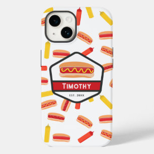 Coque Case-Mate iPhone Hot Dog Fast Food Motif Monogramme Vintage