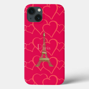 iPhone 13 Case Hot Pink, I Love Paris