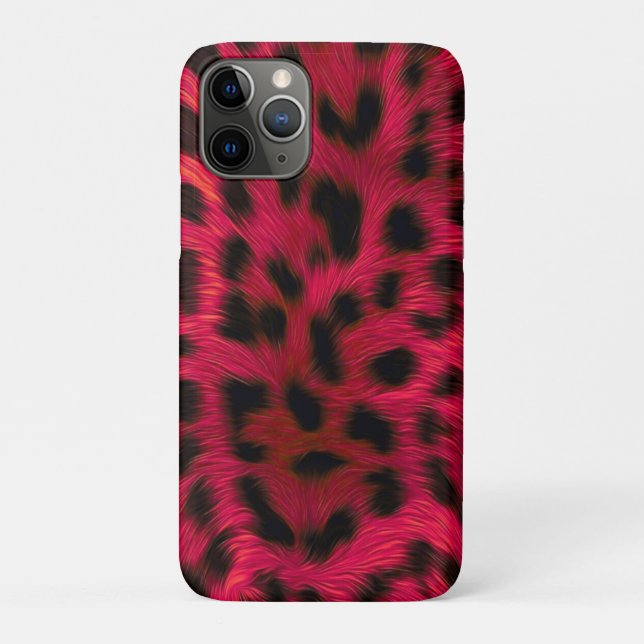 Coques Case-Mate iPhone Hot Pink Leopard Print Faux  (Dos)