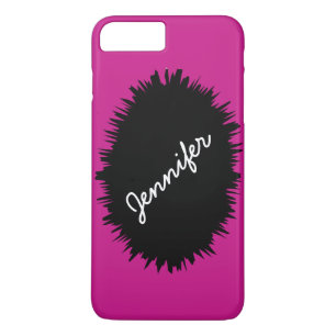 Coques Pour iPhone Hot Rose & Black, Nom Personnalisé, Excitant