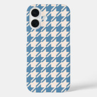 Houndstooth Blue+Cream Big Motif