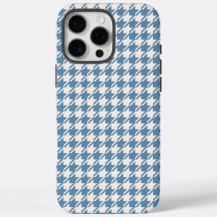Coque iPhone 16 Pro Max Houndstooth Blue+Cream Rpt Motif