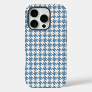 Coque iPhone 16 Pro Houndstooth Blue+Cream Rpt Motif
