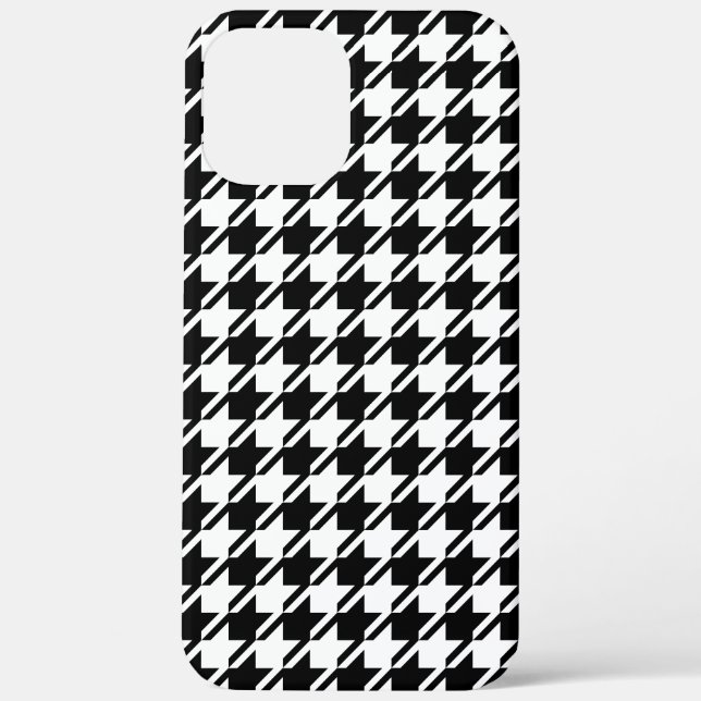 Coques Case-Mate iPhone Houndstooth BW Rpt Motif (Verso)