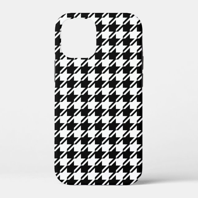 Coques Case-Mate iPhone Houndstooth BW Rpt Motif (Verso)