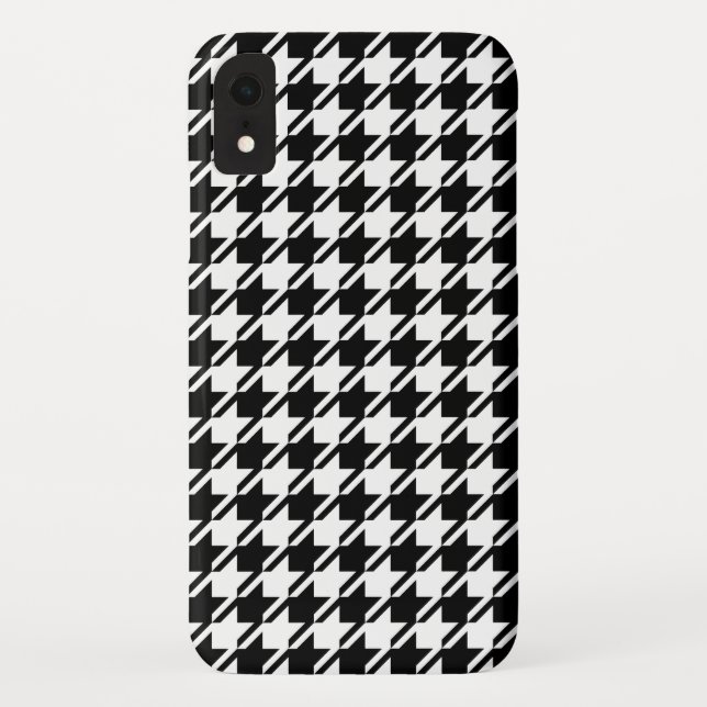 Coques Case-Mate iPhone Houndstooth BW Rpt Motif (Dos)