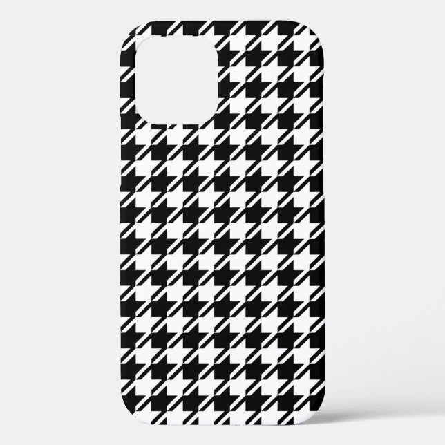 Coques Case-Mate iPhone Houndstooth BW Rpt Motif (Verso)