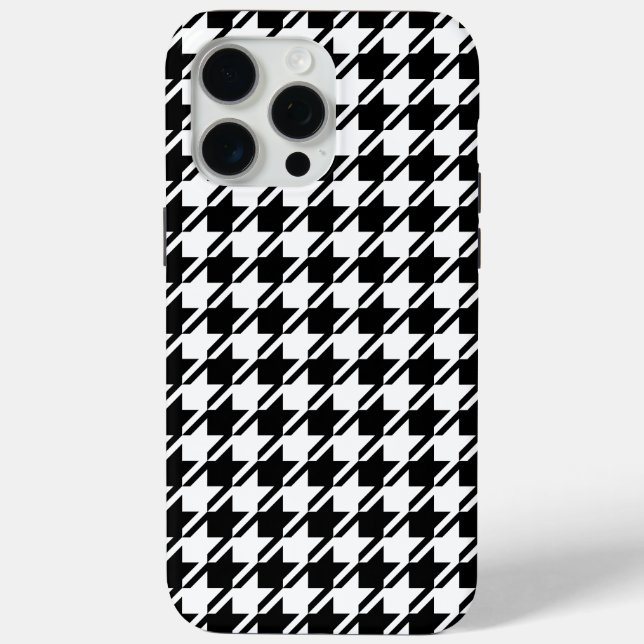 Coques Case-Mate iPhone Houndstooth BW Rpt Motif (Verso)