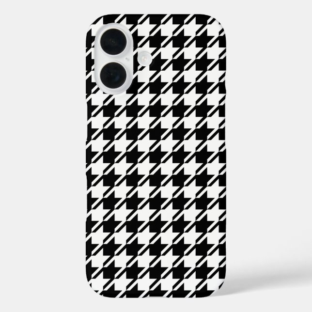 Coques Case-Mate iPhone Houndstooth BW Rpt Motif (Verso)