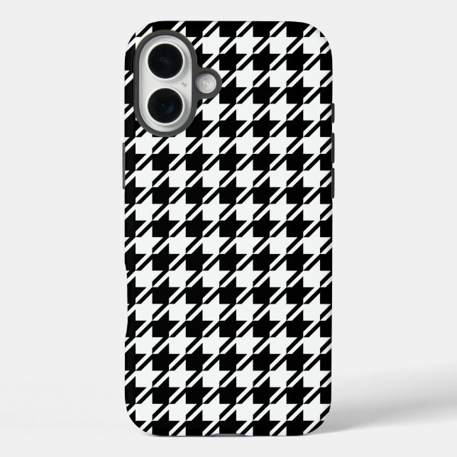 Coques Case-Mate iPhone Houndstooth BW Rpt Motif (Verso)