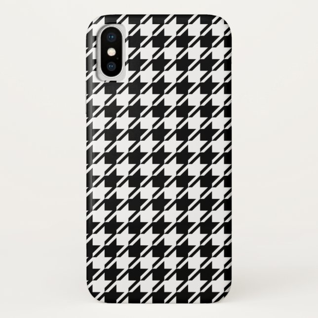 Coques Case-Mate iPhone Houndstooth BW Rpt Motif (Dos)
