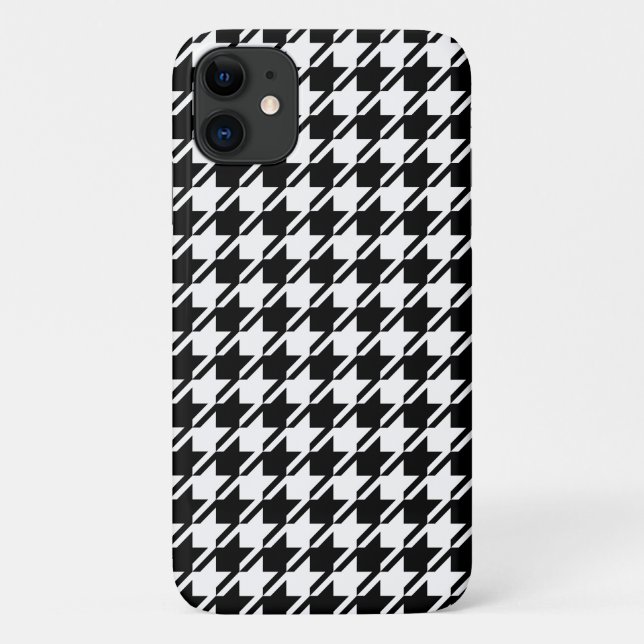 Coques Case-Mate iPhone Houndstooth BW Rpt Motif (Dos)