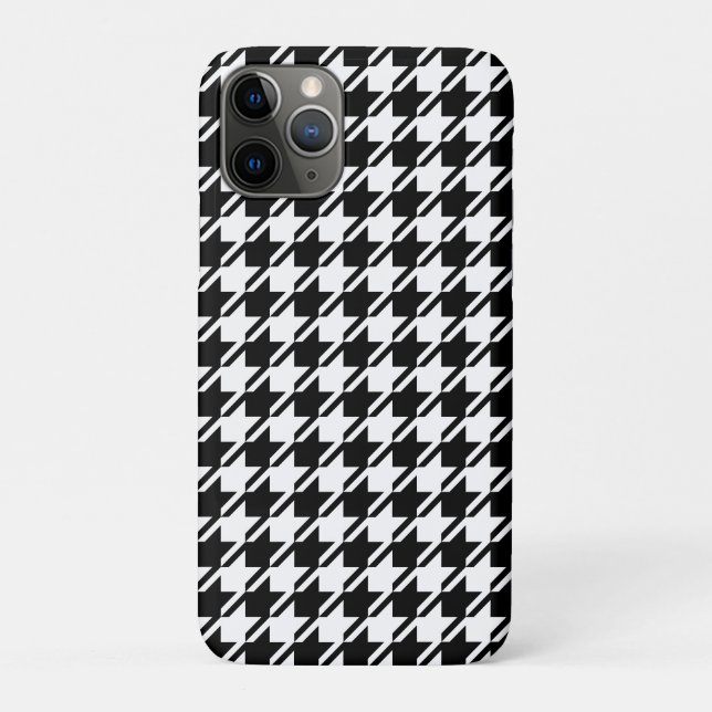 Coques Case-Mate iPhone Houndstooth BW Rpt Motif (Dos)