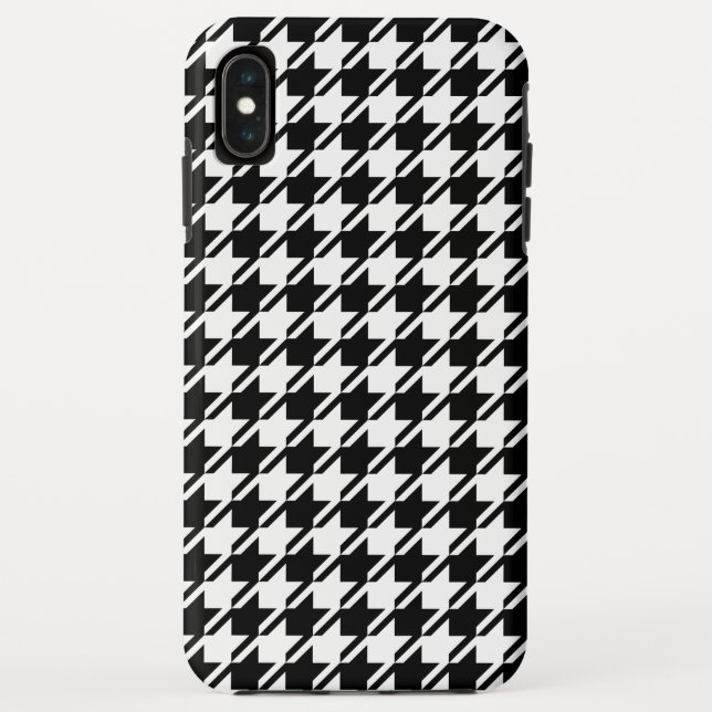 Coques Case-Mate iPhone Houndstooth BW Rpt Motif (Dos)