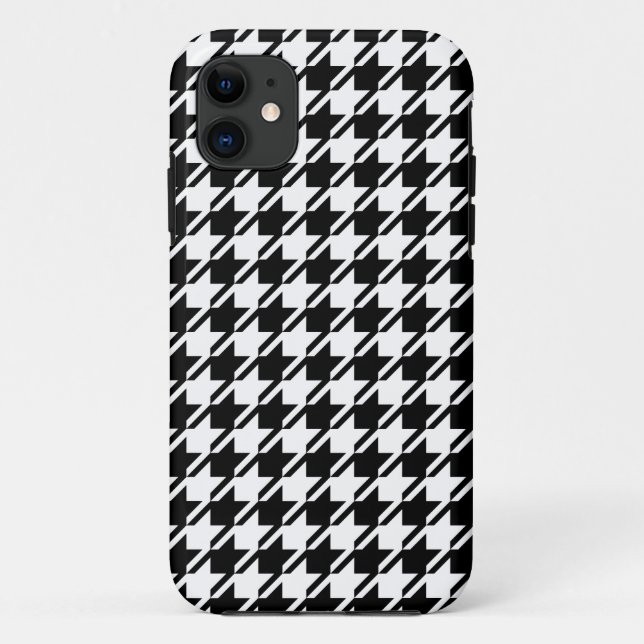 Coques Case-Mate iPhone Houndstooth BW Rpt Motif (Dos)