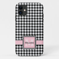 Houndstooth graphique tendance avec Monogramme per