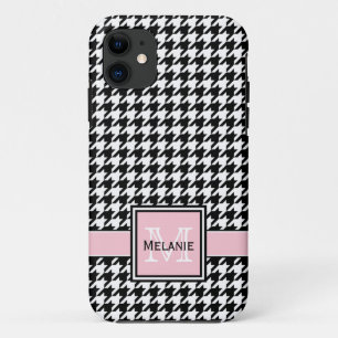 Coques Pour iPhone Houndstooth graphique tendance avec Monogramme per