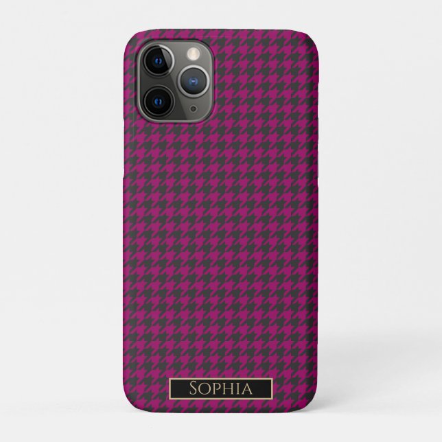 Coques Case-Mate iPhone Houndstooth-Magenta- (Dos)