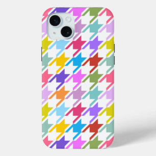 Coque Case-Mate iPhone Houndstooth Multicolor+White Big Motif