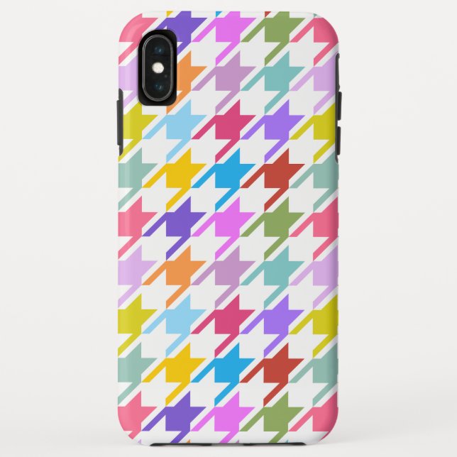 Coques Case-Mate iPhone Houndstooth Multicolor+White Big Motif (Dos)