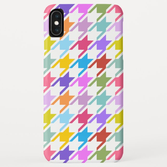 Coques Case-Mate iPhone Houndstooth Multicolor+White Big Motif (Dos)