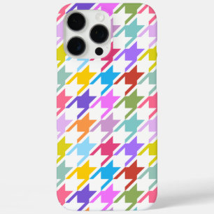 Coque iPhone 16 Pro Max Houndstooth Multicolor+White Big Motif
