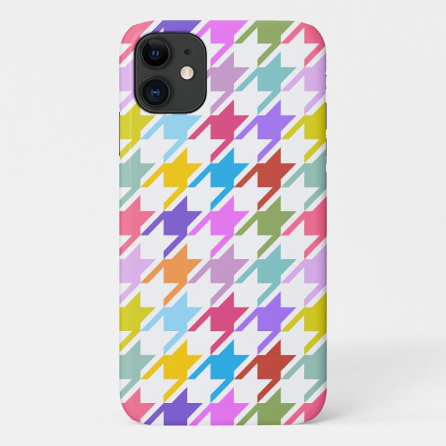 Coques Case-Mate iPhone Houndstooth Multicolor+White Big Motif (Dos)
