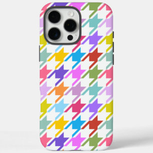 Coque iPhone 16 Pro Max Houndstooth Multicolor+White Big Motif