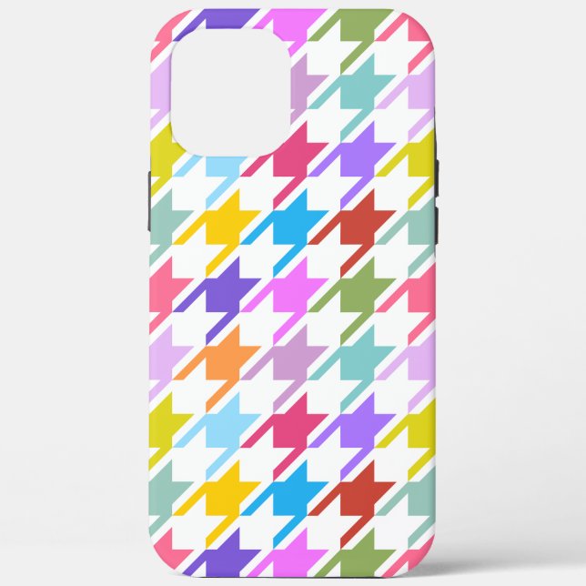 Coques Case-Mate iPhone Houndstooth Multicolor+White Big Motif (Verso)