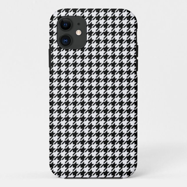 Coques Case-Mate iPhone Houndstooth noir et blanc par Shirley Taylor (Dos)