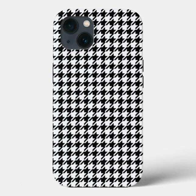 Coques Case-Mate iPhone Houndstooth noir et blanc par Shirley Taylor (Verso)