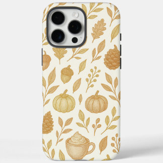 Coque iPhone 16 Pro Max Housse de téléphone élégante en or pour l'automne