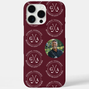 Coque iPhone 16 Pro Max Housse de tête de club de golf personnalisée Monog