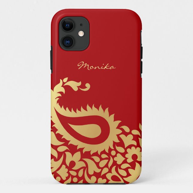 Coques Case-Mate iPhone Housse rouge indien Paisleys pour iPhone 5 (Dos)