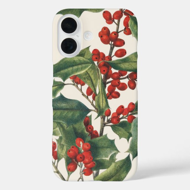 Coques Case-Mate iPhone Houx de Noël Classique avec Baies Rouges Art (Verso)