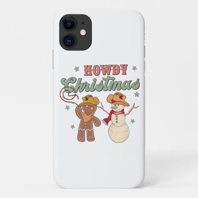 Coques Case-Mate iPhone Howdy Christmas Cowboy Snowman Western Funny (Dos)