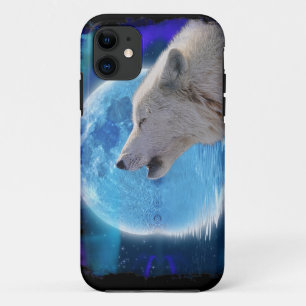 Etui iPhone Case-Mate Howling Arctic Wolf, Moon & Aurora Wildlife Art