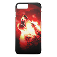 Howling Grey Wolf à Moon