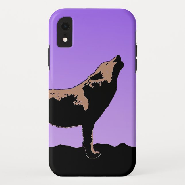 Coques Case-Mate iPhone Howling Wolf at Sunset - Art faunique original (Dos)