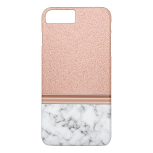 Coque iPhone 7 Plus Huile d'or rose sur marbre