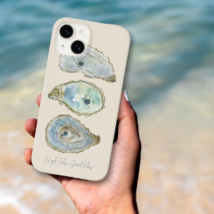 Coque Case-Mate iPhone Huître aquarelle "High Tides, Good Vibes"
