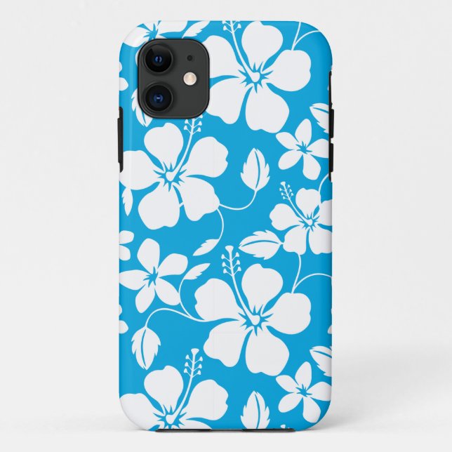 COQUES Case-Mate iPhone HULA HAÏIENNE (HIBISCUS) BLEU (Dos)