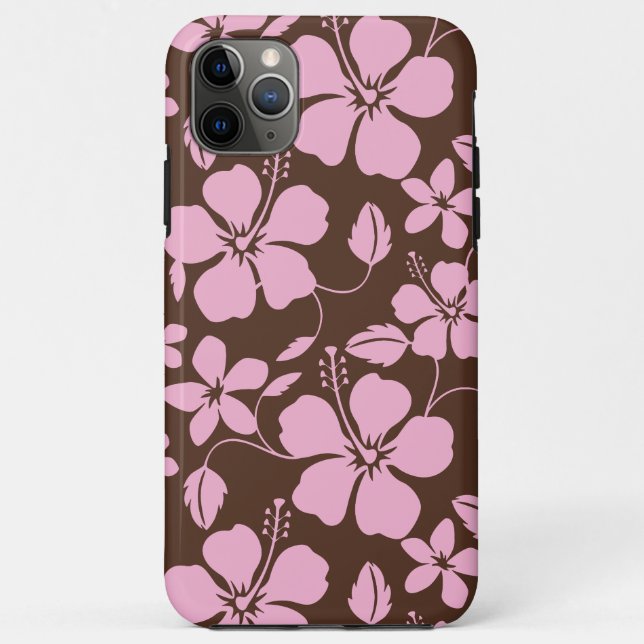 COQUES Case-Mate iPhone HULA HAWAIEN (HIBISCUS) BRUN/ROSE (Dos)