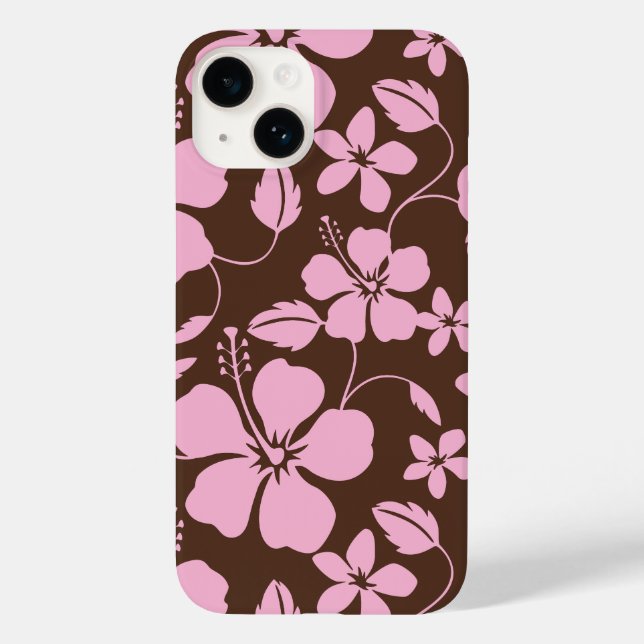 COQUES Case-Mate iPhone HULA HAWAIEN (HIBISCUS) BRUN/ROSE (Verso)