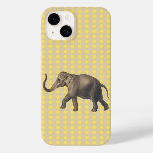 Coque Pour iPhone 14 Humeurs d'épices de moutarde points avec éléphant