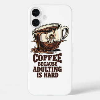 Coque Pour iPhone 16 Plus Humour d'Adulte Qui Se Reconnaît Amoureux du Café