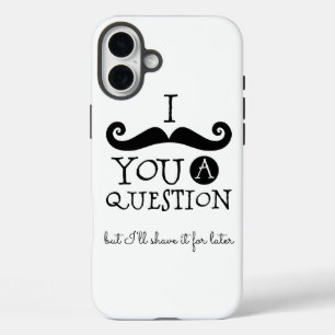 Coque Pour iPhone 16 Plus Humour de moustache blanc noir