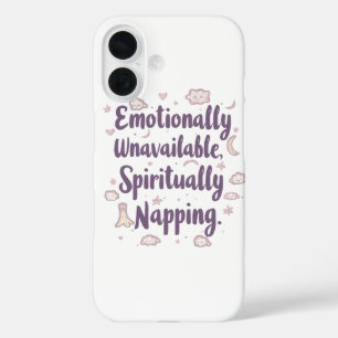 Coque Pour iPhone 16 Humour d'introverti impertinent avec des nuages mi
